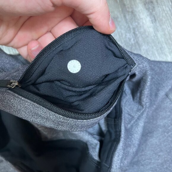 Lululemon Athletic Pace Rival MR Cropped Yoga Pants Heathered Black Size 4 - Picture 8 of 9